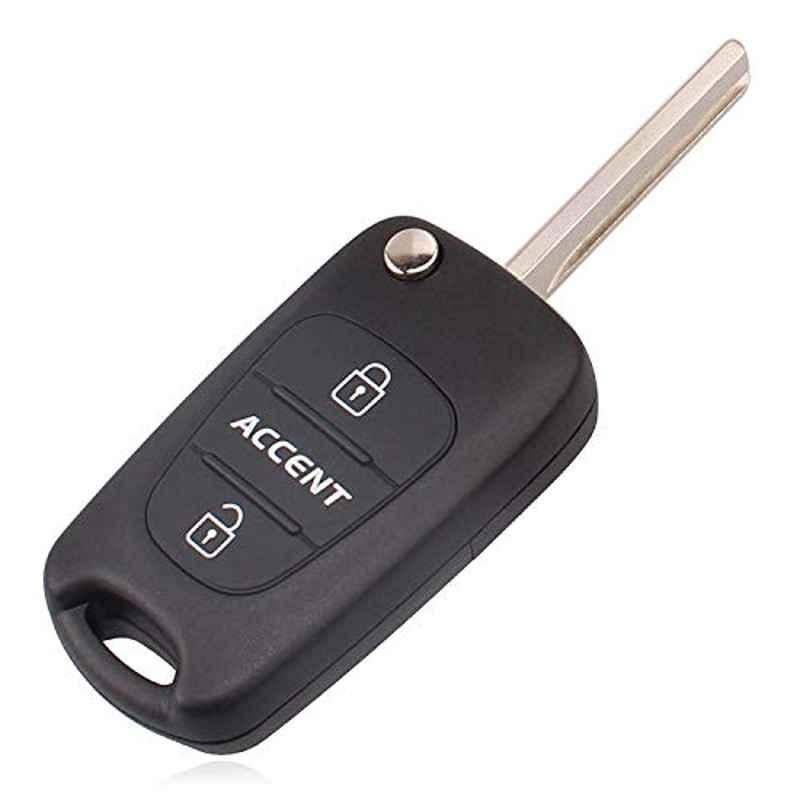 Rubik 3 Button Replacement Uncut Keyless Entry Remote Flip Key Shell Case Fob Fit for Hyundai Accent