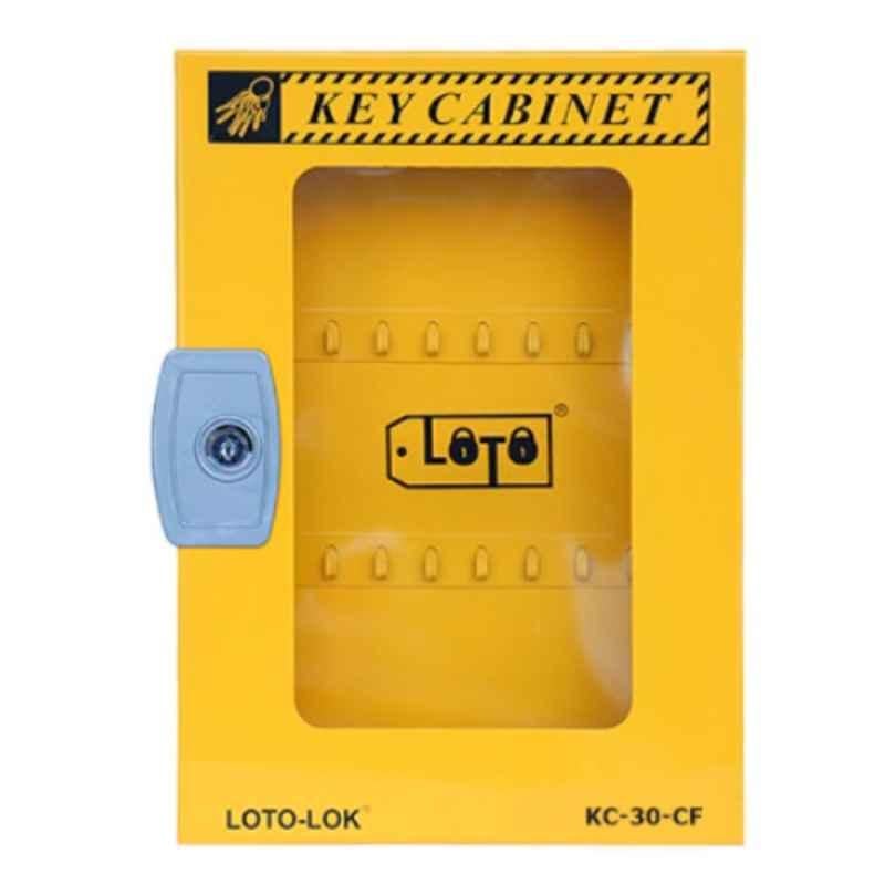 LOTO-LOK 355x265x50mm Metal Steel Yellow Key Cabinet, KC-30-CF