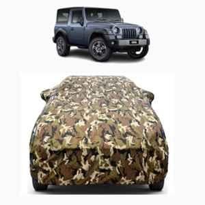 Aarex Auto Polyester Jungle Car Body Cover with Mirror Pocket, Triple Stitched, Dustproof & Heat Resistant for Mahindra Thar All Models & Years (2012-2026)
