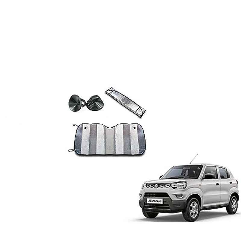 Kozdiko Aluminium Foil UV Protection Silver Windshield Sun Shade for Maruti Suzuki S-Presso