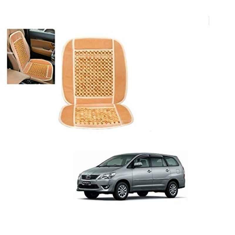 Kozdiko Wooden Bead Seat with Beige Velvet Border for Toyota Innova