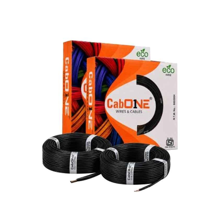 CabONE 0.75 Sqmm Black FR PVC Insulated Multistrand Copper Cable, Length: 90 m (Pack of 2)