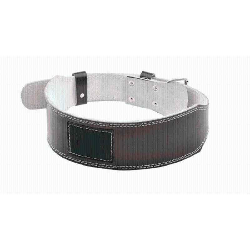 QUIT-X Leather Black Fitness Exercise Weight Lifting Belt for Powerlifting & Bodybuilding, Size: Free