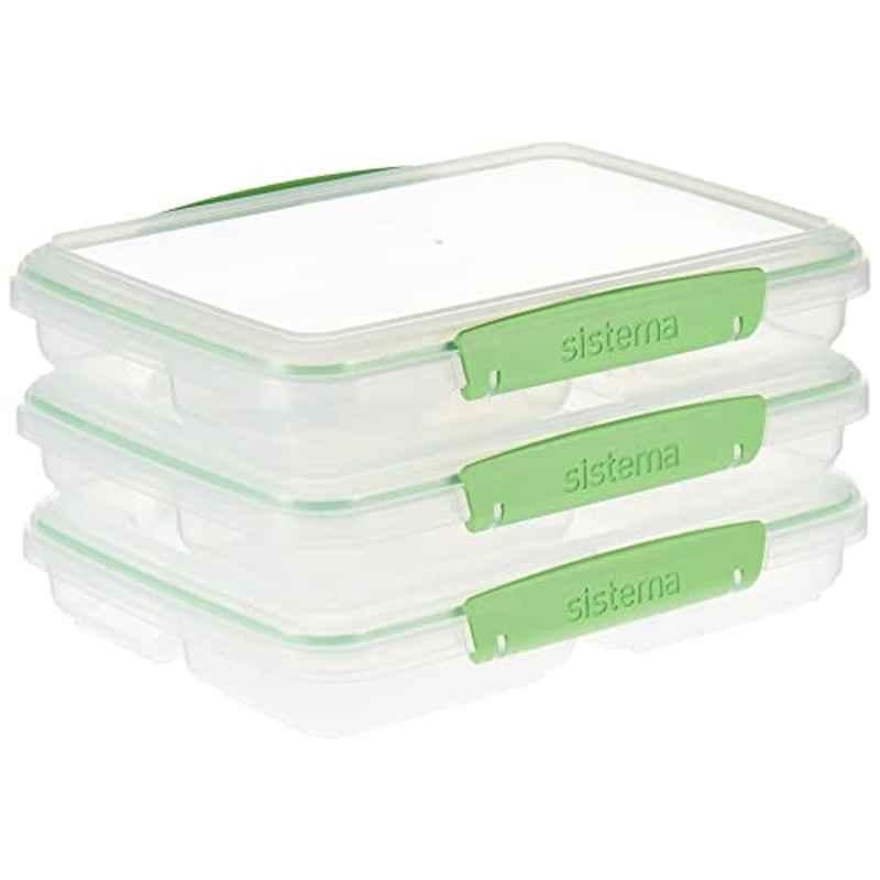 Sistema 820ml Clear Meal Containers (Pack of 3)