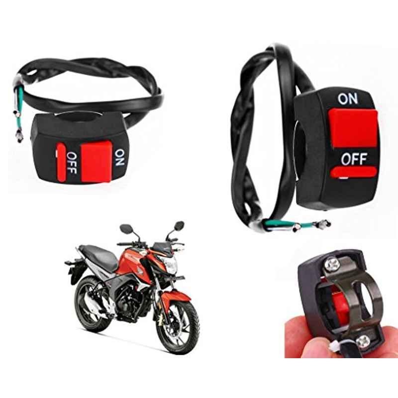 Auto Pearl 7/8 inch 12V Black Bike Fog Light Handle Bar Switch for Honda CB Hornet 160R