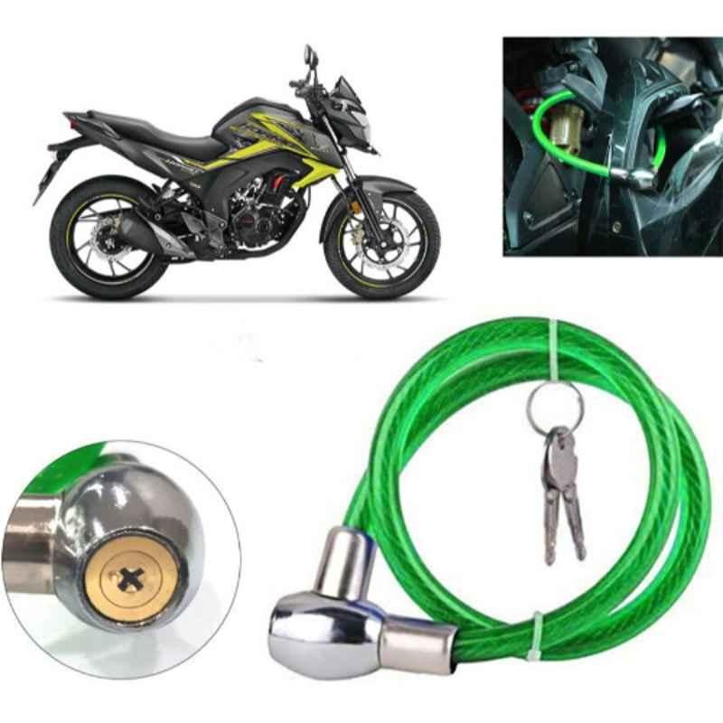 Auto Pearl PVC & Plastic Green Heavy Duty Cable Lock for CB Hornet 160R, 225