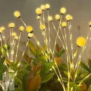 Gigalumi GL-504 8 LED Warm White Round Solar Firefly Starburst Swaying Lamp with 2V Panel & 600mAh Ni-MH Battery