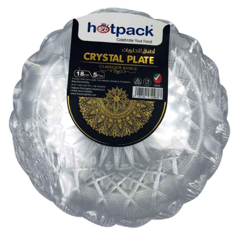 Hotpack 5Pcs 18cm Crystal Plate Set, HSMCP18