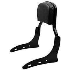 AOW Harley Style Backrest Support Pillion Balck Cushion Back Rest Full Black Bar for Royal Enfield Models RE-12