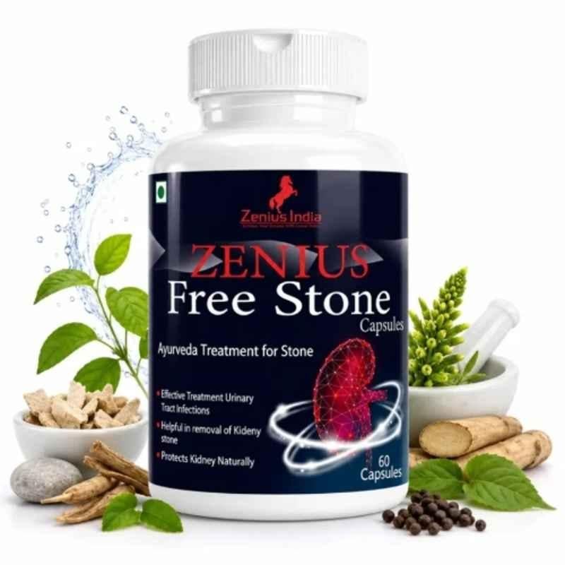 Zenius India 60 Pcs Free Stone Capsule with Ajwain, Sonth, Pipal, Kali Mirch, Nagarmotha, Sweta Parpati & Hajrulyuhud Pisti for Urinary Tract Infections