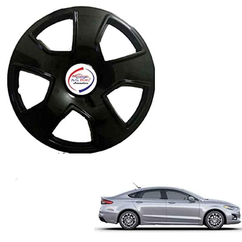 Auto Pearl 4 Pcs 15 inch ABS Black SCB01 Hubcap Wheel Cover Set with Retention Ring for Ford Fusion