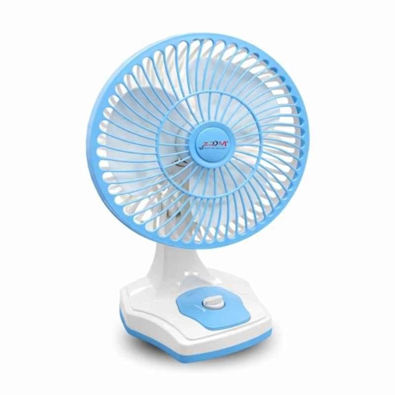 Zoom Linear 50W 2300rpm Blue Powerful Oscillating Multipurpose Hi Speed Table Fan, Sweep: 300 mm