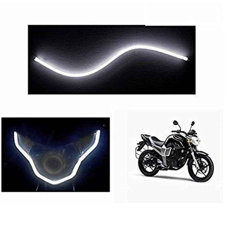 AOW Flexible 30cm Long Headlight Neon LED DRL Tube (WHITE) For Bajaj Pulsar AS 150 (Single Pcs)