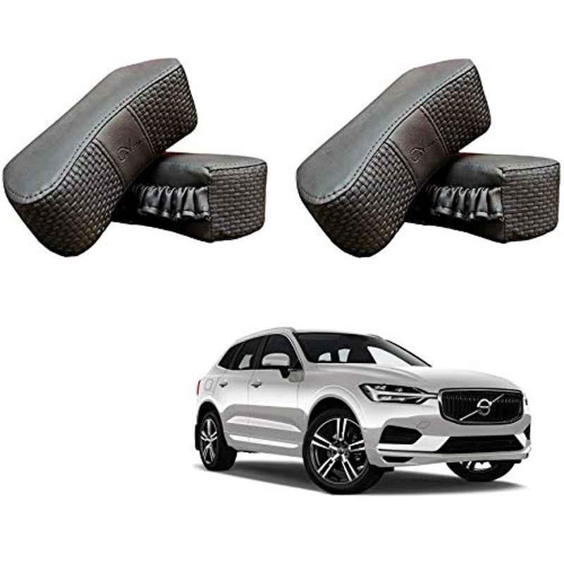 Kozdiko 4 Pcs CV Designer Grey Leatherite Neck Rest Car Cushion Pillow Set for Volvo XC60