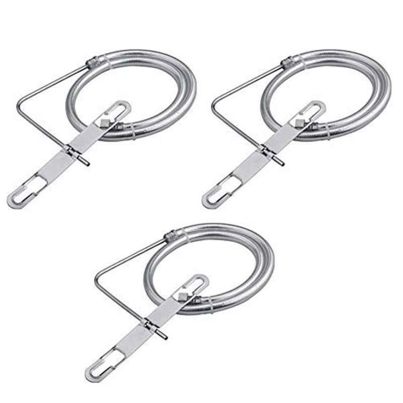Torofy Stainless Steel Silver American Toilet Jet Spray with 1m PVC Hose (Pack of 3)
