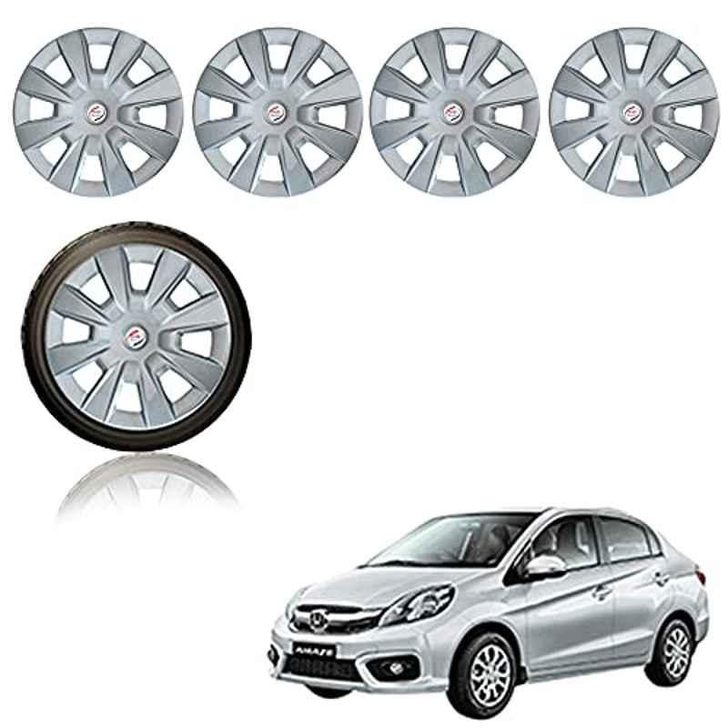 Auto Pearl 4 Pcs 14 inch ABS Silver Car Wheel Cover Set for Honda Amaze Type 2