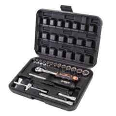 Groz 1/4 inch Drive 19 Pcs Hand Socket Set In Blow Moulded Case, KIT/SKT/H/1-4/19/UG