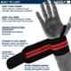 Strauss 20x13x4cm Black & Red Weight Lifting Cotton Wrist Support, ST-1937 (Pack of 2)
