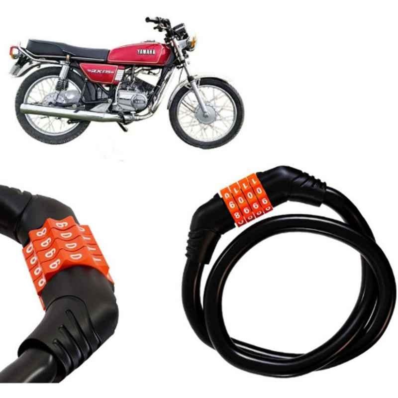 Auto Pearl Black & Orange 4 Digit Anti-Theft Combination Number Lock for RX135