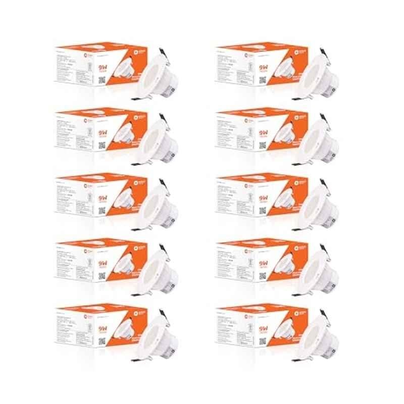 Orient Electric 9W 6500K Cool White LED Downlight with Energy Saving & Upto 4kV Surge Protection for 3-inch Junction Box (Pack of 10)