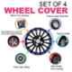 Auto Pearl 4 Pcs 13 inch ABS Black & Blue Press Fitting Wheel Cover Set for Maruti Suzuki Esteem