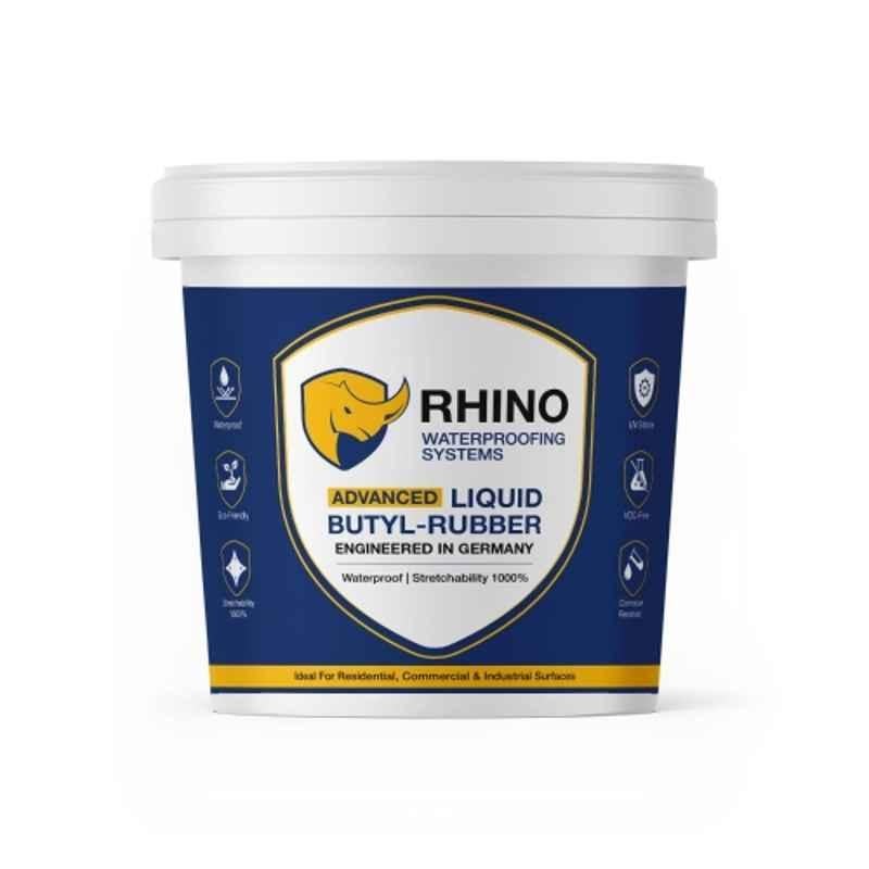 Rhino 1kg Advanced Liquid Butyl Rubber with 1000% Stretchability for Concrete, Metal, Wood & Existing Waterproofing Materials