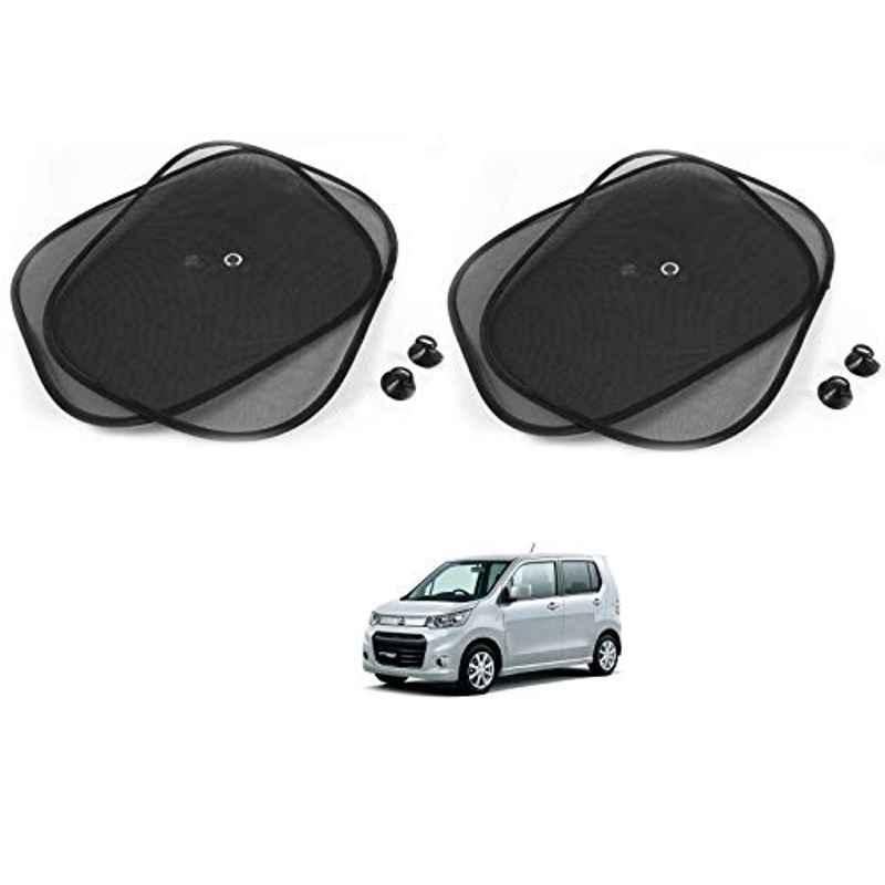 Kozdiko 4 Pcs Black Chipokoo Car Window Sunshade Curtain Set for Maruti Suzuki WagonR Stingray, koz_79251