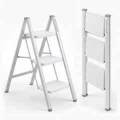Corvids 150kg 3 Step White Heavy Duty Carbon Steel Foldable Step Ladder with 2 Years Warranty, CCSL-03W