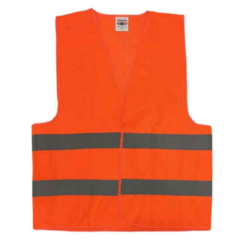 Taha Polyester Orange SJ 2 Line Safety Jacket, Size: XL