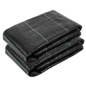 Singhal Premium 2x100m 110 GSM Polypropylene Black Sheet Mat for Garden Weed Control Barrier