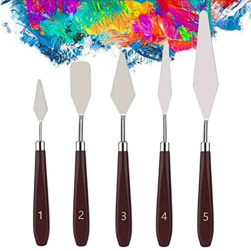 Suprcrne 5 Pcs Stainless Steel Painting Palette Scraper Knife Set