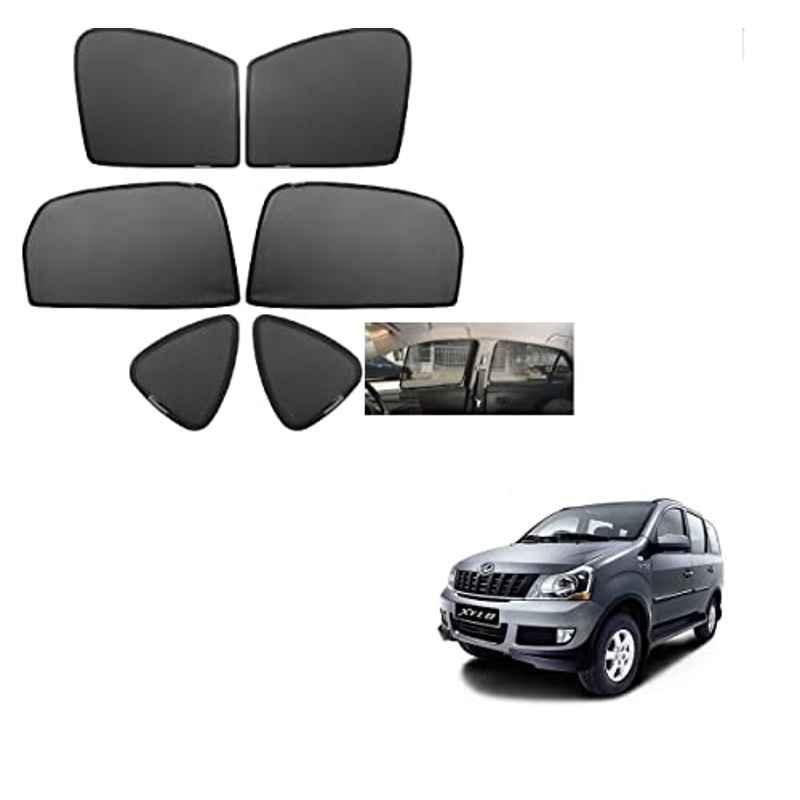 Kozdiko 4 Pcs Mesh Black Non-Magnetic Car Sun Shade Set for Mahindra Xylo