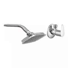 Fastgear 2 Pcs Fusion Stainless Steel Silver Chrome Finish Faucet Set with Shower, FG158