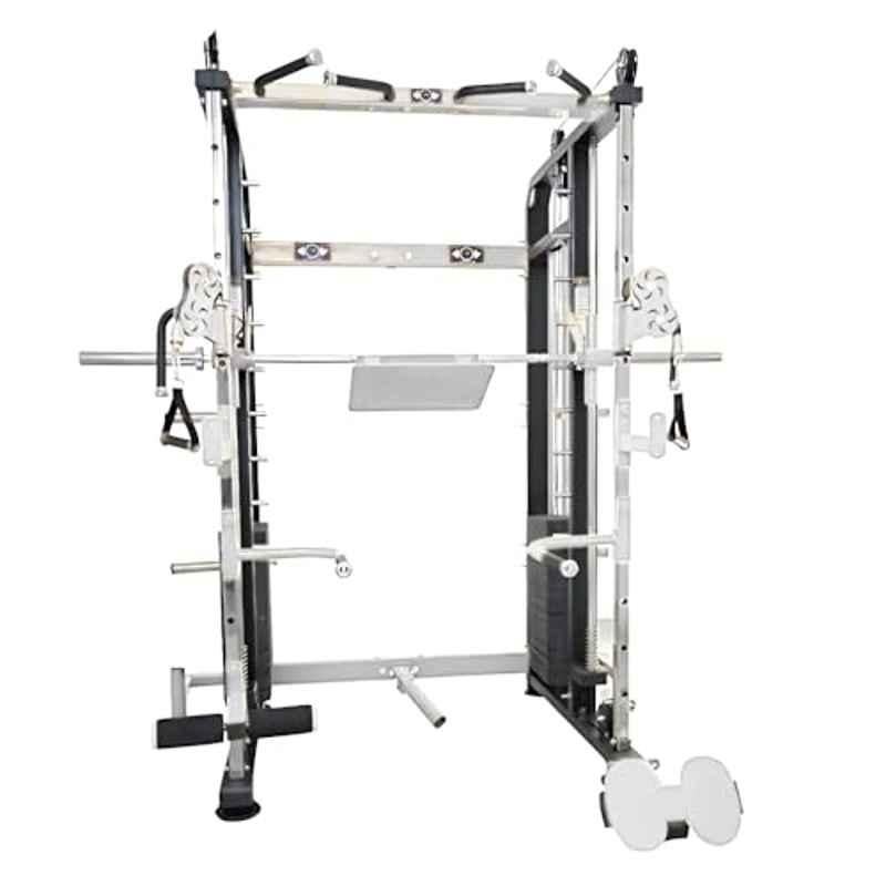 GYM24 Equipment 80kg Capacity Metal Black & Grey Multi Functional Trainer Smith Machine with ISI Mark, G24FTS501