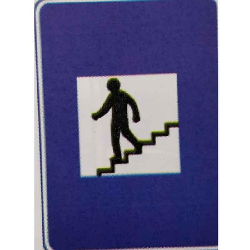 Ladwa Aluminium Blue & White Pedestrian Subway Informative Retro Reflective Road Signage, LSI-IMBSB-PI