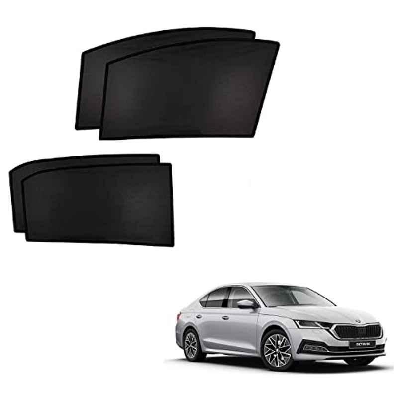 Kozdiko 4 Pcs Custom Fit Non Magnetic Curtains Mesh Car Sun Shade Set for Skoda Octavia 2022-Present