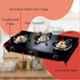 Baltra Glimmer Glass Black Manual 3 Burner Gas Stove, BGS149