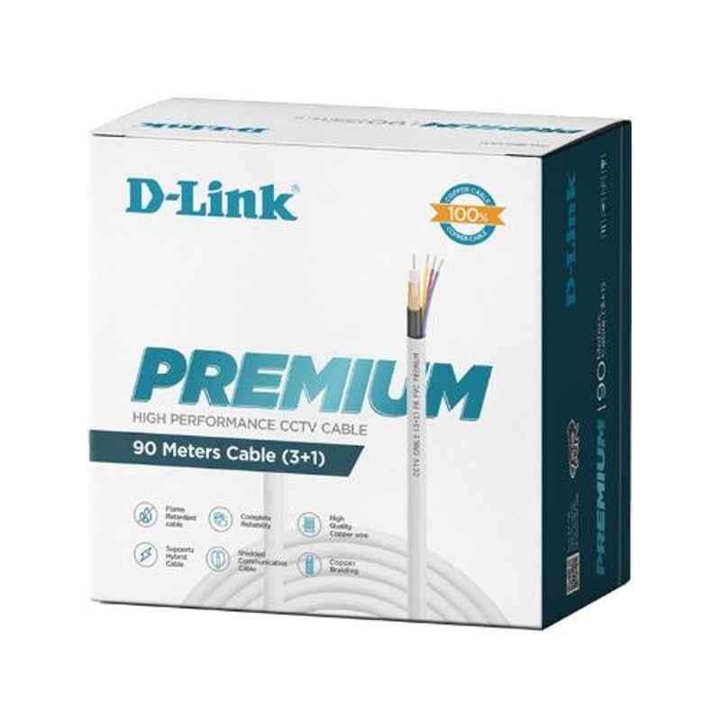 D-Link Premium DCC-WHI-90 90m Three Plus One CCTV Cable