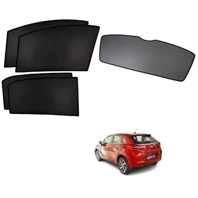 Kozdiko 5 Pcs Mesh Black Fixed Window & Rear Sun Shade Set for Toyota Glanza Facelift 2022