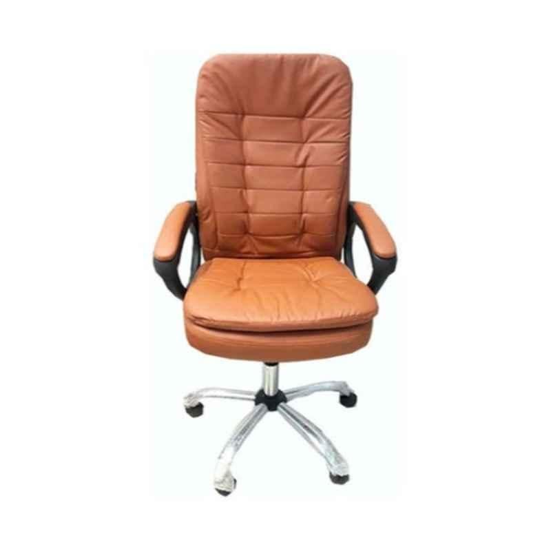 Karnak 10 kg 48x90x50cm PU Leather & Foam Brown Executive Office Chair, KC103