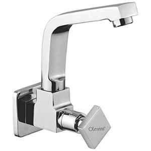 Oleanna Melody Brass Silver Chrome Finish Sink Tap with Wall Flange