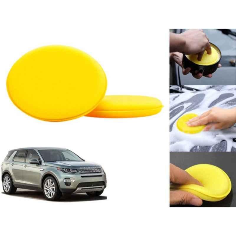 Auto Pearl Polyurethane Beige Washing & Waxing Polish Foam Sponge for DiscoySport (Pack of 2)