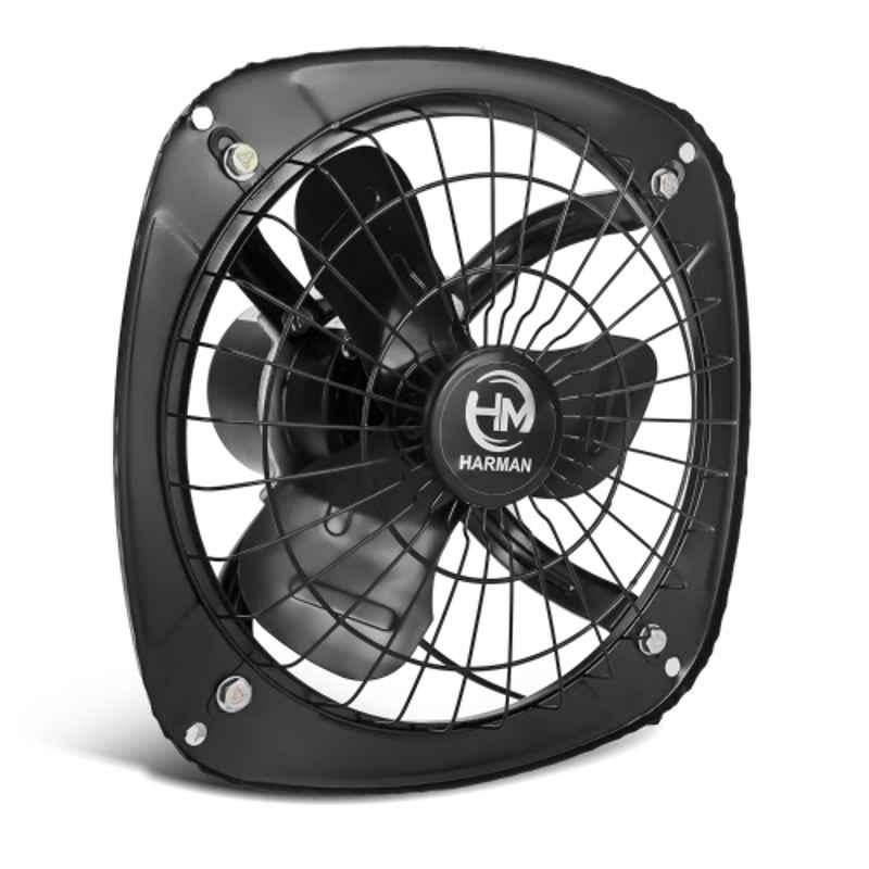 HM Heavy Duty 9 inch High Speed 4 Star Fresh Air Exhaust Fan for Kitchen, Bathroom & Rooms with 1 Year Warranty | Black