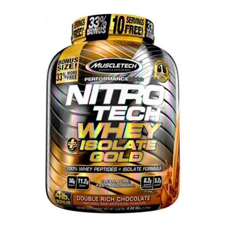 MuscleTech Nitrotech Isolate Gold 4lbs Double Rich Chocolate Whey Protein
