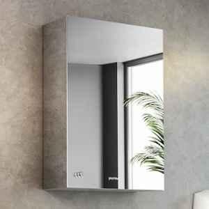 Plantex 12x18 inch Stainless Steel Silver Chrome Finish Wall Mounted Bathroom Mirror Cabinet