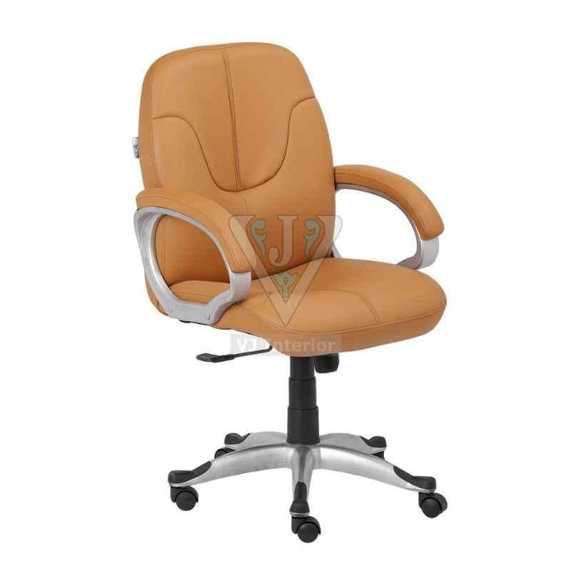 VJ Interior 17.5 inch Peach Leather Mid Back Executive Chair, VJ-1334