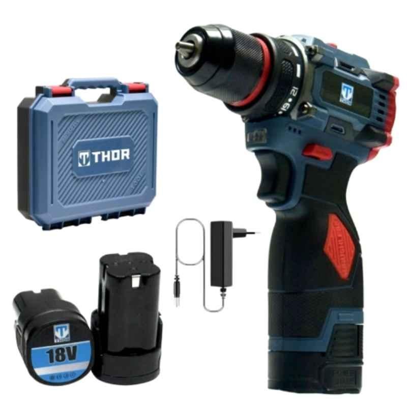 Thor 0-330 & 1150rpm 18V Cordless Drill Machine with Two Battery & Charger, THCD2516B