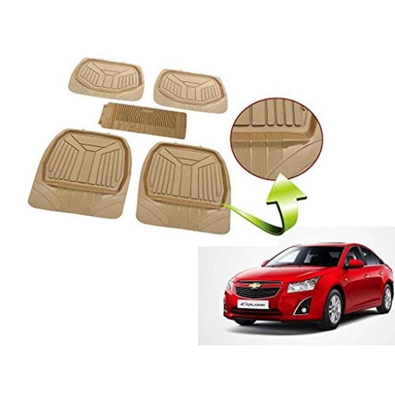 Kozdiko 5 Pcs Rubber Beige 3G Rubber Mat Set for Chevrolet Enjoy
