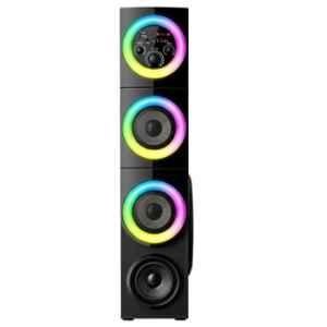 I Kall IK007 180W Plastic Black Bluetooth Tower Speaker with Multi-Connectivity, Mic Support & Dual Driver Sound System