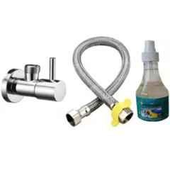 Senkiddpro Turbo Stainless Steel Chrome Finish Angle Cock & Connection Pipe & Tap Shiner Combo